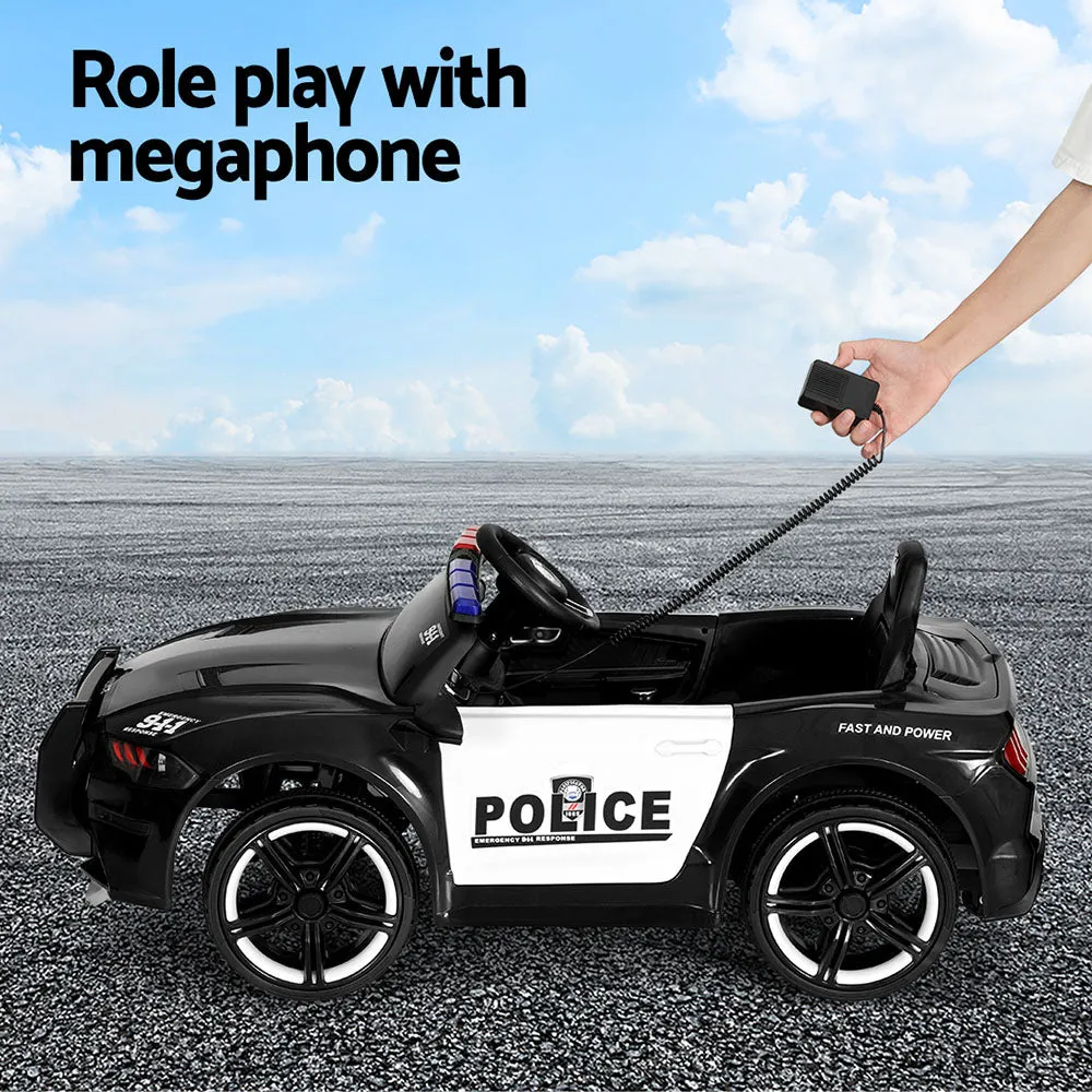 Kids Ride On Car Electric Patrol Police Cars Battery Powered Toy 12V Black
