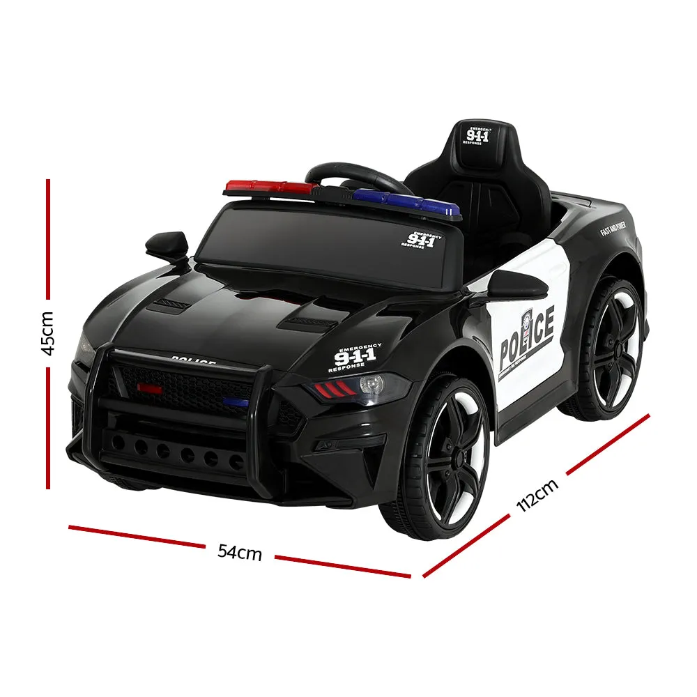 Kids Ride On Car Electric Patrol Police Cars Battery Powered Toy 12V Black
