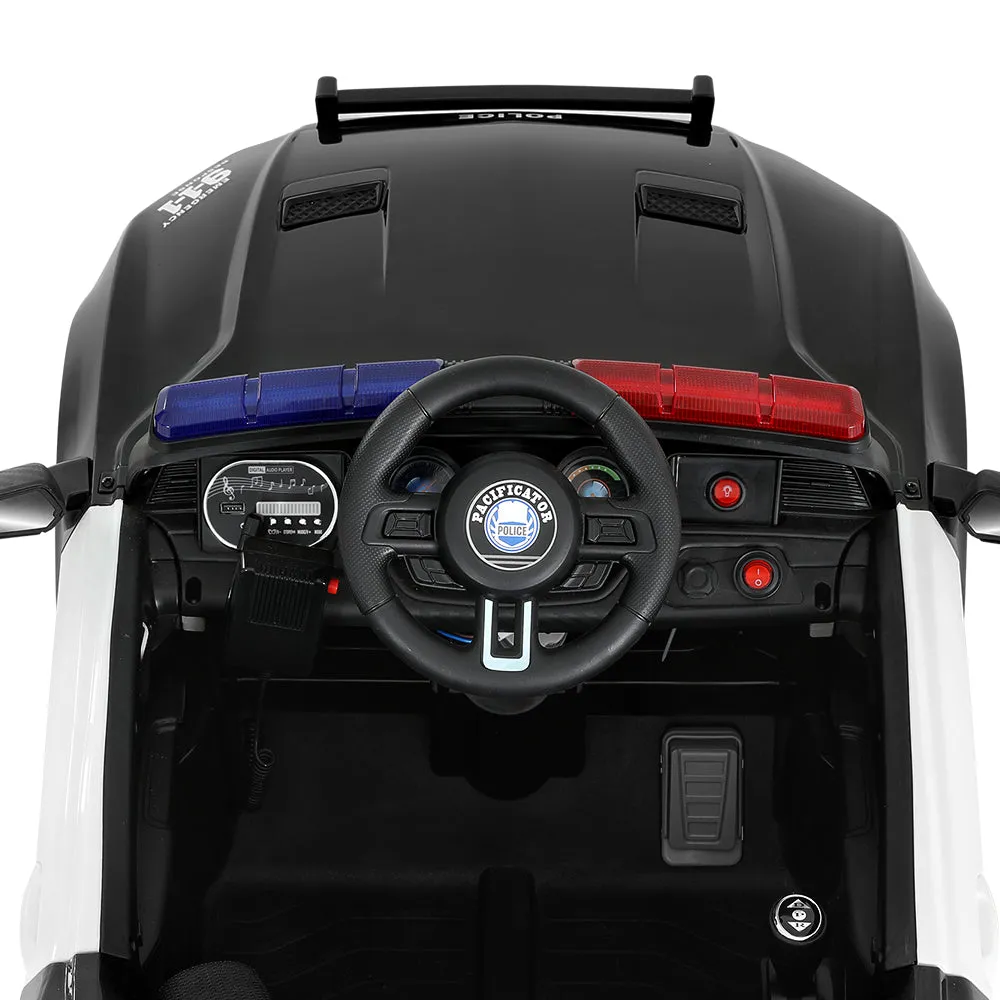 Kids Ride On Car Electric Patrol Police Cars Battery Powered Toy 12V Black