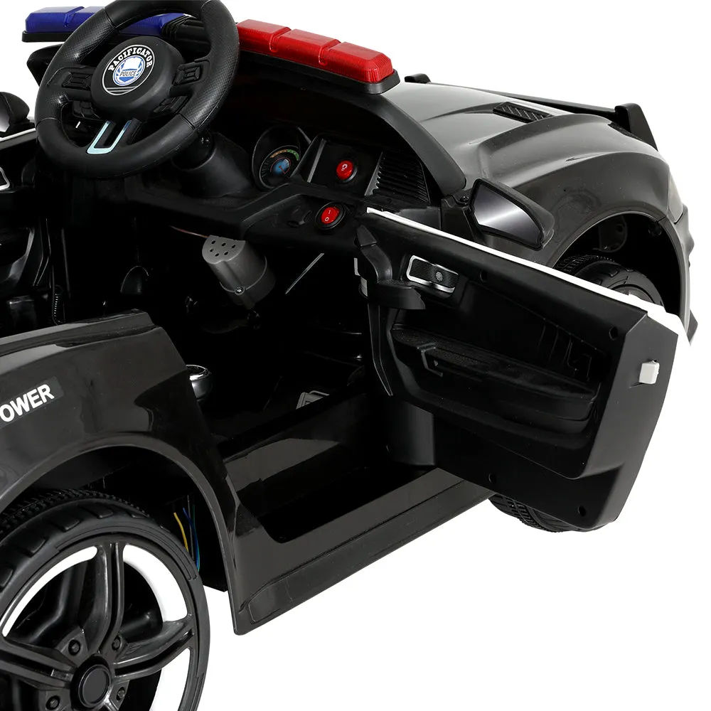 Kids Ride On Car Electric Patrol Police Cars Battery Powered Toy 12V Black