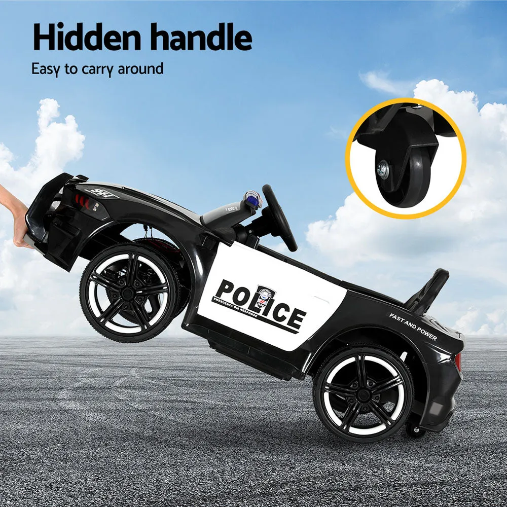 Kids Ride On Car Electric Patrol Police Cars Battery Powered Toy 12V Black