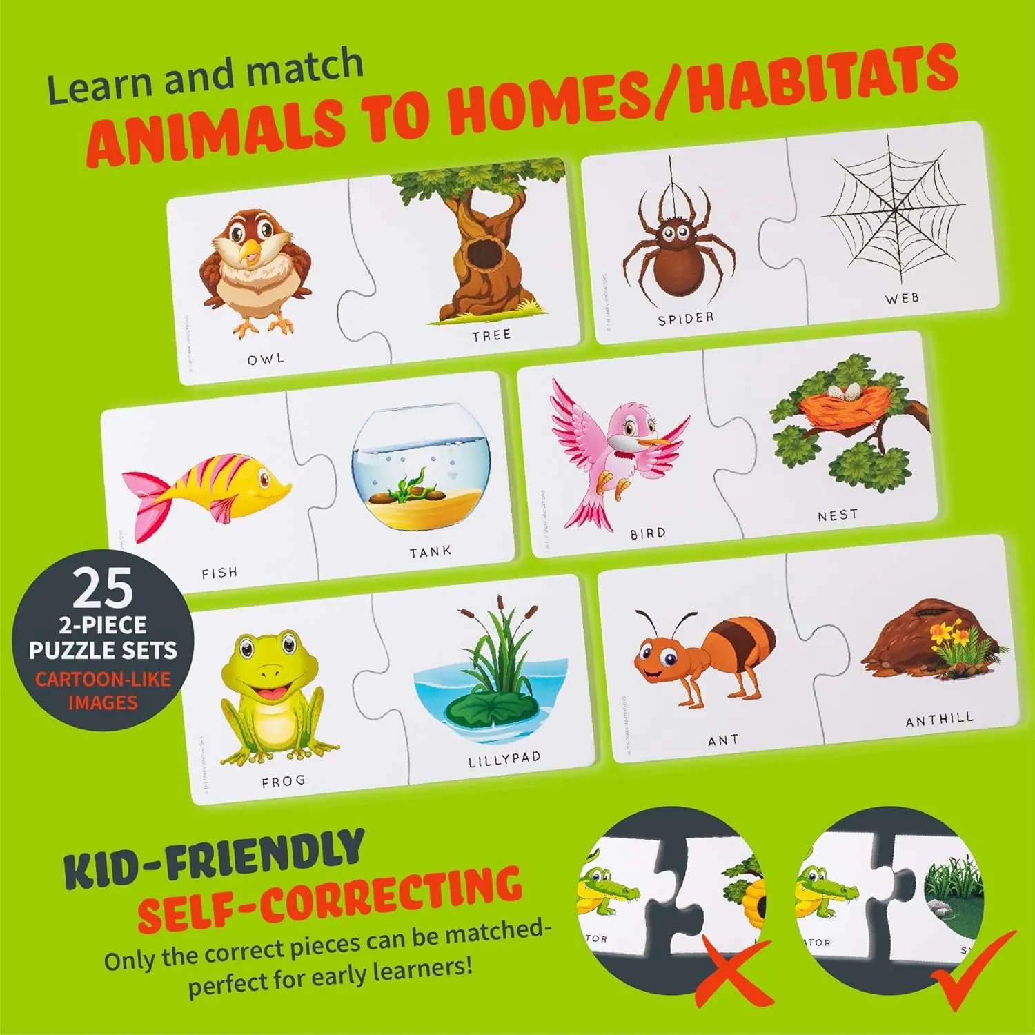 Kids spectator cerebral stencil & Preschoolers SPARK INNOVATIONS Animal Puzzles - Educational Games for 3 Year Olds$ 