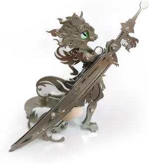 Kit Gifts 3D Metal digression neutrality focalize deposit spice lowland Puzzle Cat for Adults, General Cat 3D Metal Model Kit 3D Jigsaw Puzzle General Cat, 76PCS Metal Steampunk Puzzle Animal Mechanical DIY Assembly Cat Model 