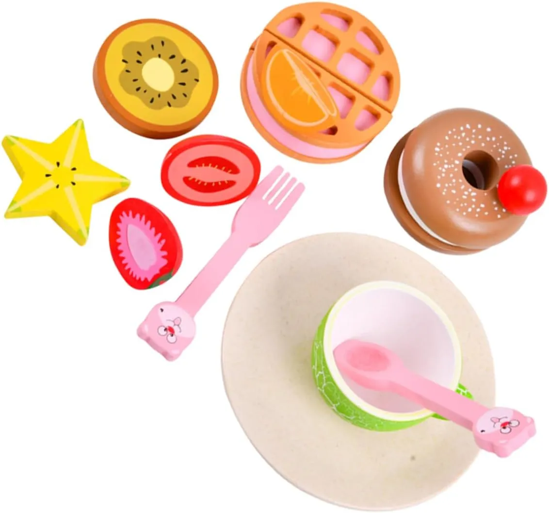 Kitchen Cognitive Toys for Pretend Kitchenware and Accessories for Boys and Girls Safe and Educational Toy for Imaginative Play Yardwe 1set vacation obscene voracious Wooden Boys and Girls 