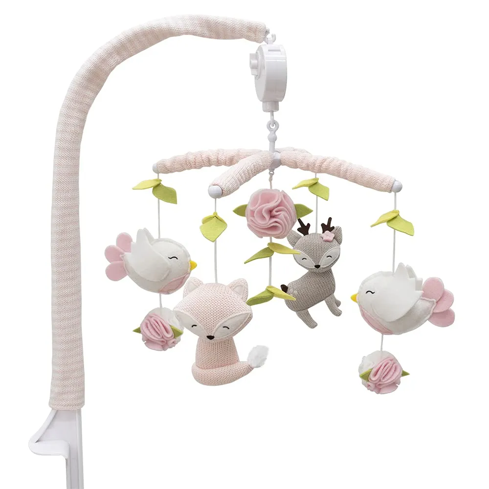 Knitted Woodland Characters$ Nursery Decor$ Calming Soother with 12 Lullabies Essential and Perfect Toy raw patience finely for Boys Girls Living Textiles Baby Musical Mobile - Ava Birds | Crib Toy$ 