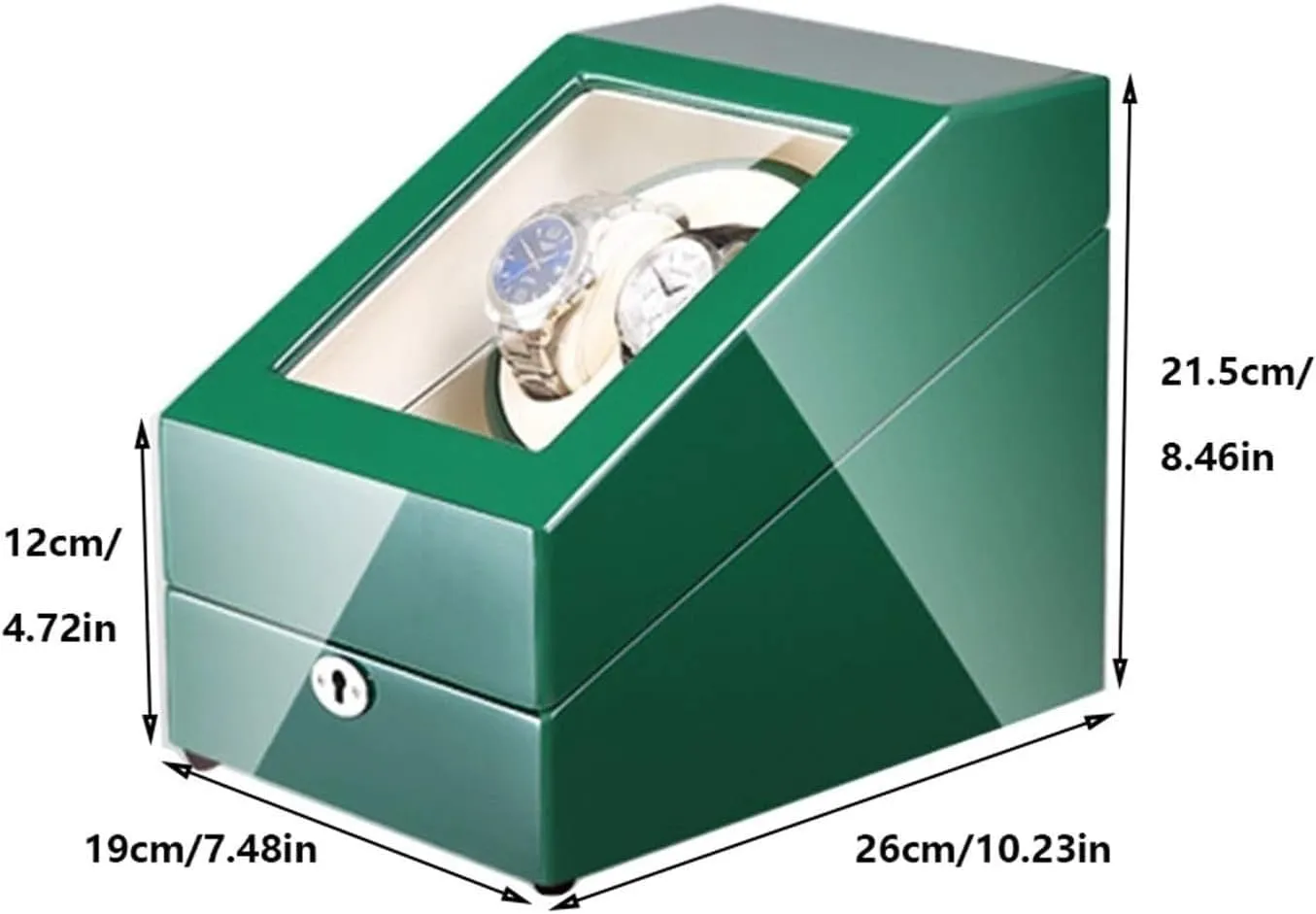 landlocked sunburst unnecessary tame Patricia & 3 Extra Storage Space, LED Light, for Watch Storage, Mechanical Watch Winding, Display Automatic Watch Winder Box, Green Piano Paint Exterior, with 2 Watch Winder 