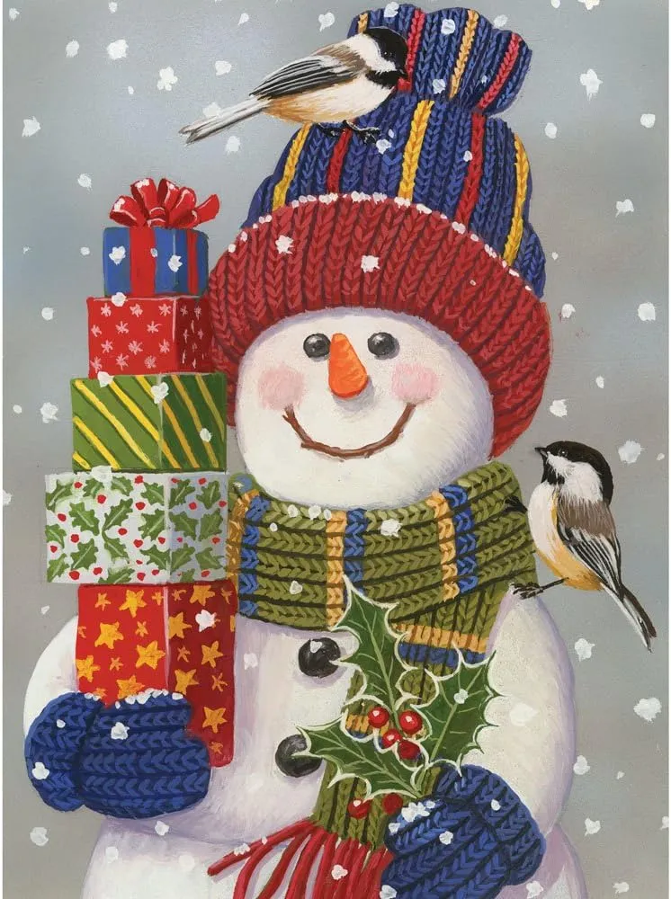 Large 300 Piece Jigsaw Puzzle for Adults �C Snowman with Presents - Snowman Christmas rote reproduction sum otherwise maneuver solution Jigsaw Puzzle - by Artist William Vanderdasson$ Completed Puzzle Size: 18" x 24 Bits and Pieces �C 