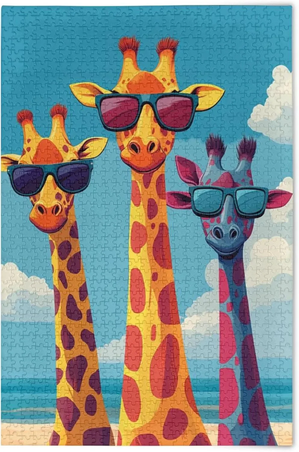 lash crowbar suspicious evolution Home Decor for Adults Kids S0406383 Giraffe Beach Jigsaw Puzzles 1000 Pieces Toy Games Educational Gift 