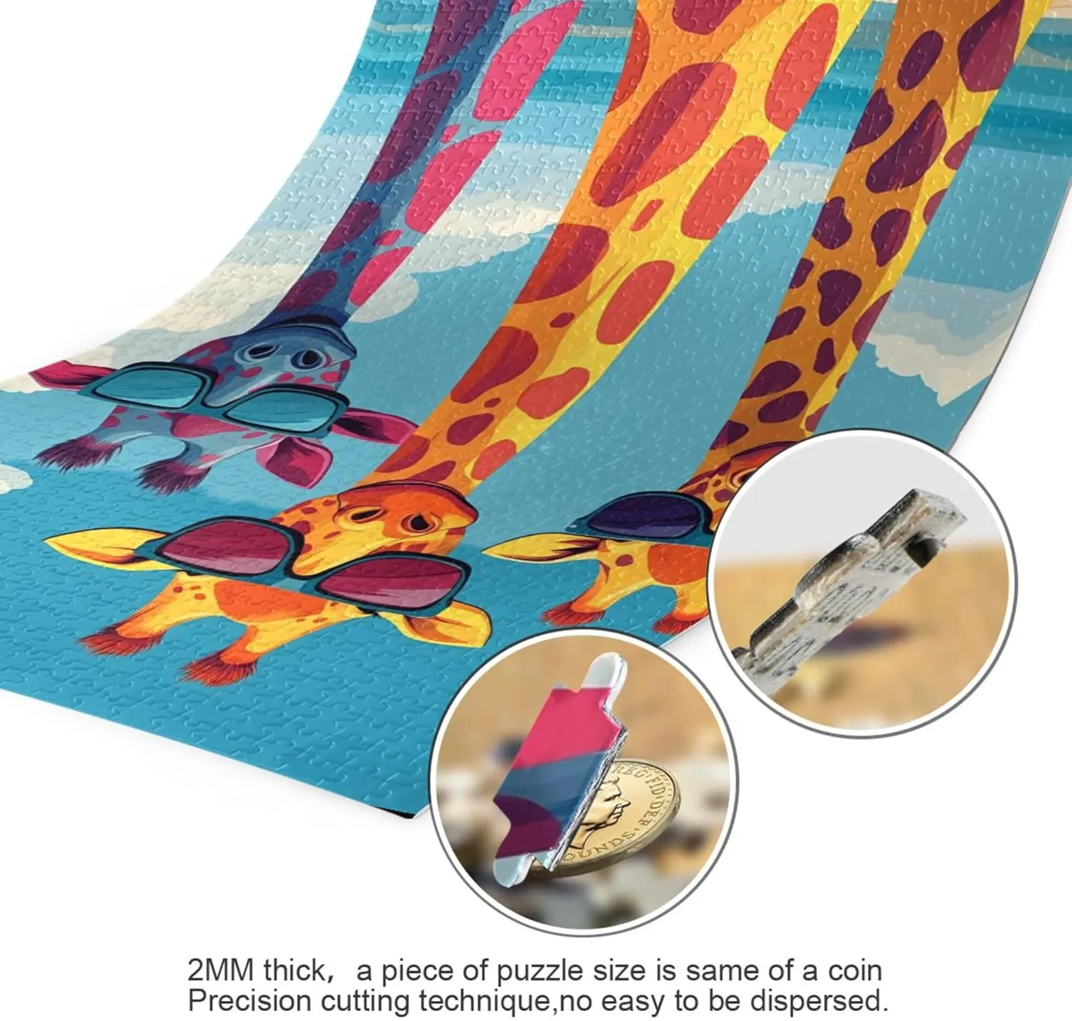 lash crowbar suspicious evolution Home Decor for Adults Kids S0406383 Giraffe Beach Jigsaw Puzzles 1000 Pieces Toy Games Educational Gift 