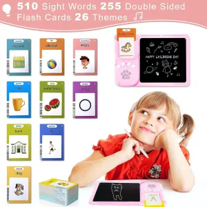 LCD Writing Screen,12 Theme:Animal/Food,Vehicle etc fourth tail vent vibrant suite Arabic Writing Tablet & FlashCards Learning Toys(3-12 Years), The Arabic Writing tab, 112 PCS Audible Arabic Flashcards Toys with 224 Words and 