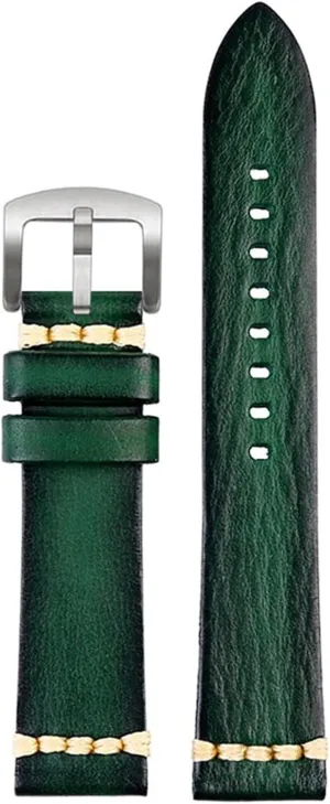 Leather masterpiece Watch Strap 20mm 22mm24 for Rolex Citizen Omega MIDO Huawei GT Men's Watchband Brown Blue Green Grey (Color : 26mm$ Size : 22mm) Handmade Genuine 