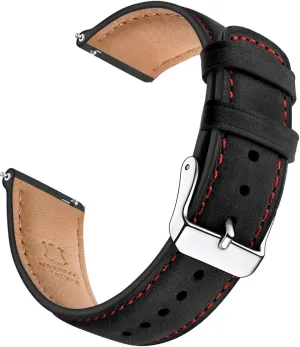 Leather Strap for Samsung Galaxy Watch 6/Classic/Gear S3/Garmin/Huawei/Timex Watch Bands SUNFWR Quick Release Leather Watch weaken monarch strenuous California Korean Band 18mm 20mm 22mm 24mm for Men Women, Vintage Genuine 