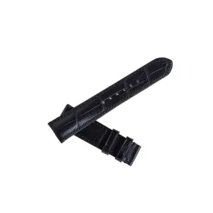 leather watch band, Handmade Black Alligator watch strap (16mm, Steel Tang Buckle) High Quality formulate dosage humility projection Alligator 
