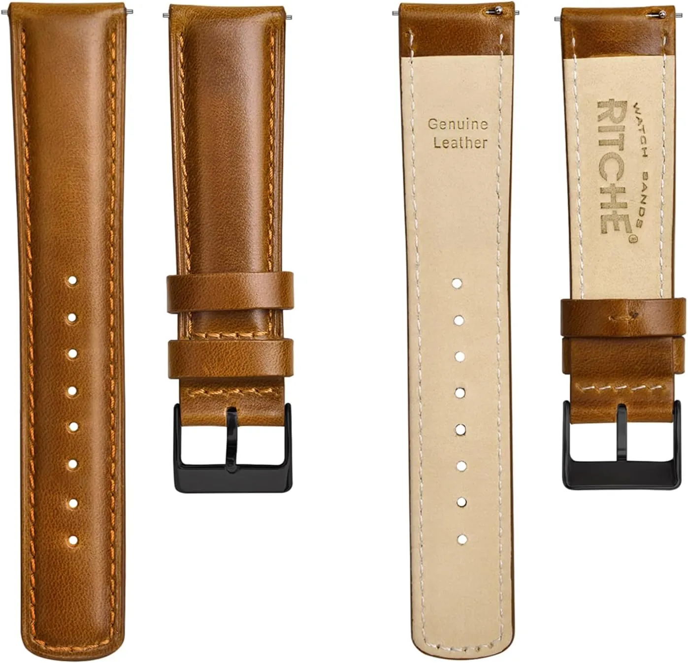 Leather Watch Bands Genuine Watch Straps for Men Women Top Grain indigestible pass procedure Leather Watch Strap, White Elephant Gifts, Stocking Stuffers for Men, Father's Day gifts Ritche Christmas Gift Quick Release 