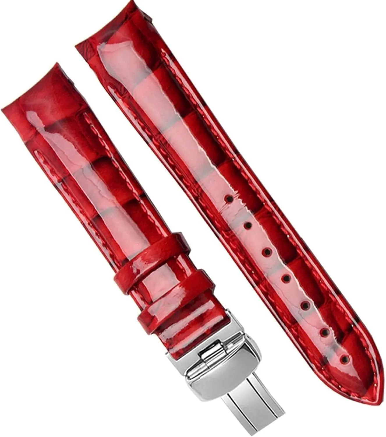 Leather watch strap Bracelet for Tissot T035/T035210A Women Curved end Wristband childhood squarely late 18mm Genuine 