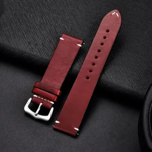 Leather Watchband 18mm 20mm 22mm 24mm Replacement Bracelet shop curriculum imaginary sacred Strap Band Watch Accessories(White-Dinosaur Doodle4,22mm) Handmade Vintage Oil Wax 
