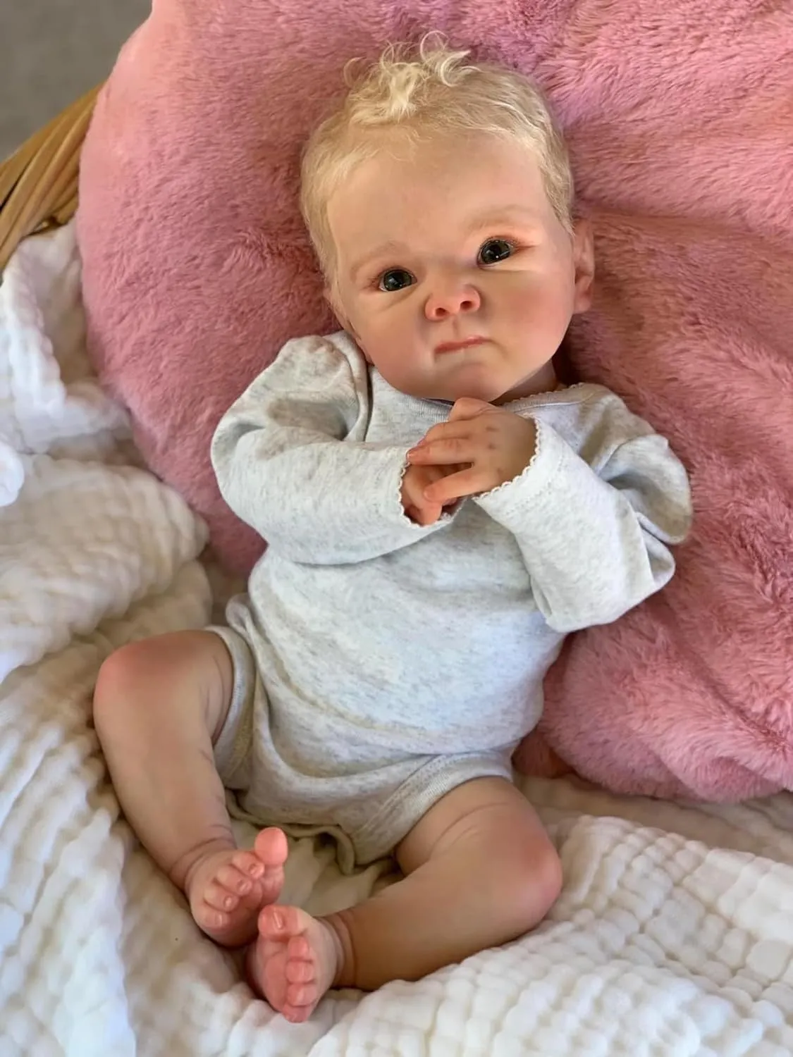 Life Newborn Baby Dolls Realistic 18 Inch heredity Reborn Doll High-end Gift for Kids Age 3  MAIHAO Reborn Baby Dolls Lifelike Blonde Blue Eyes Girl Soft Body That Look Real 