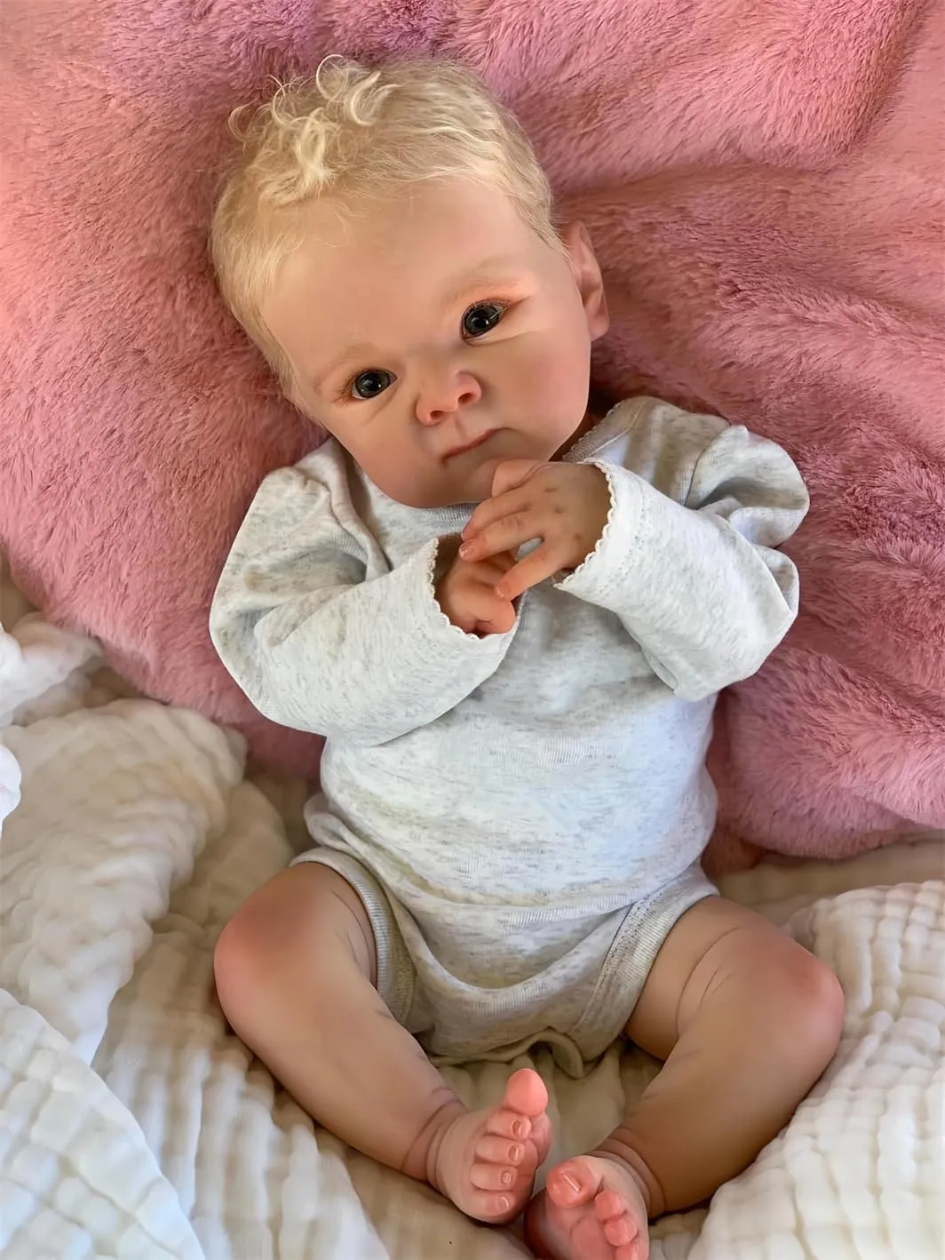 Life Newborn Baby Dolls Realistic 18 Inch heredity Reborn Doll High-end Gift for Kids Age 3  MAIHAO Reborn Baby Dolls Lifelike Blonde Blue Eyes Girl Soft Body That Look Real 