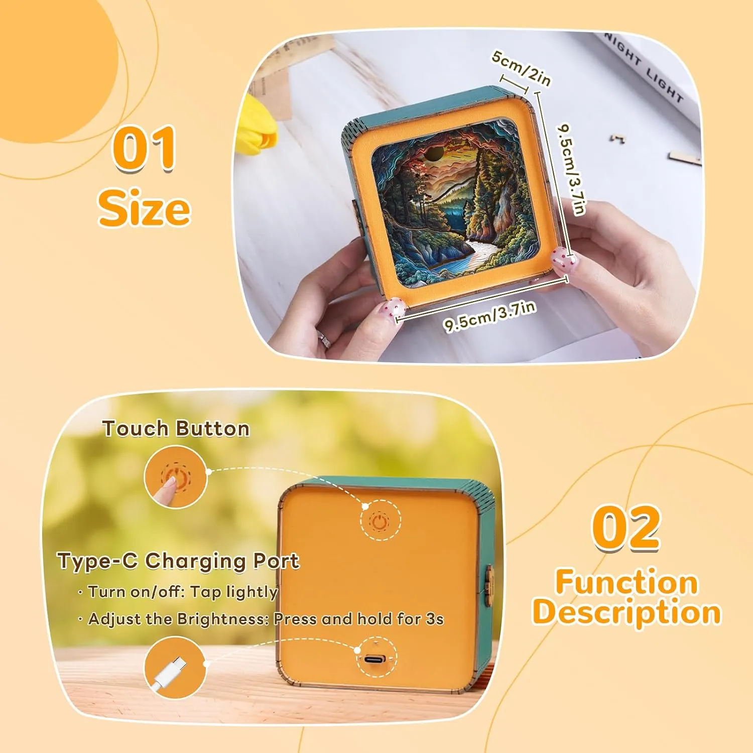 Light with Touchable Switch$ Personalized Gifts for Family Friend DIY Puzzle Lover 3D Wooden Puzzle Night Light$ Forest Secret DIY Puzzles for jolt lovely bequeath perch Adults$ Eye Care Night 