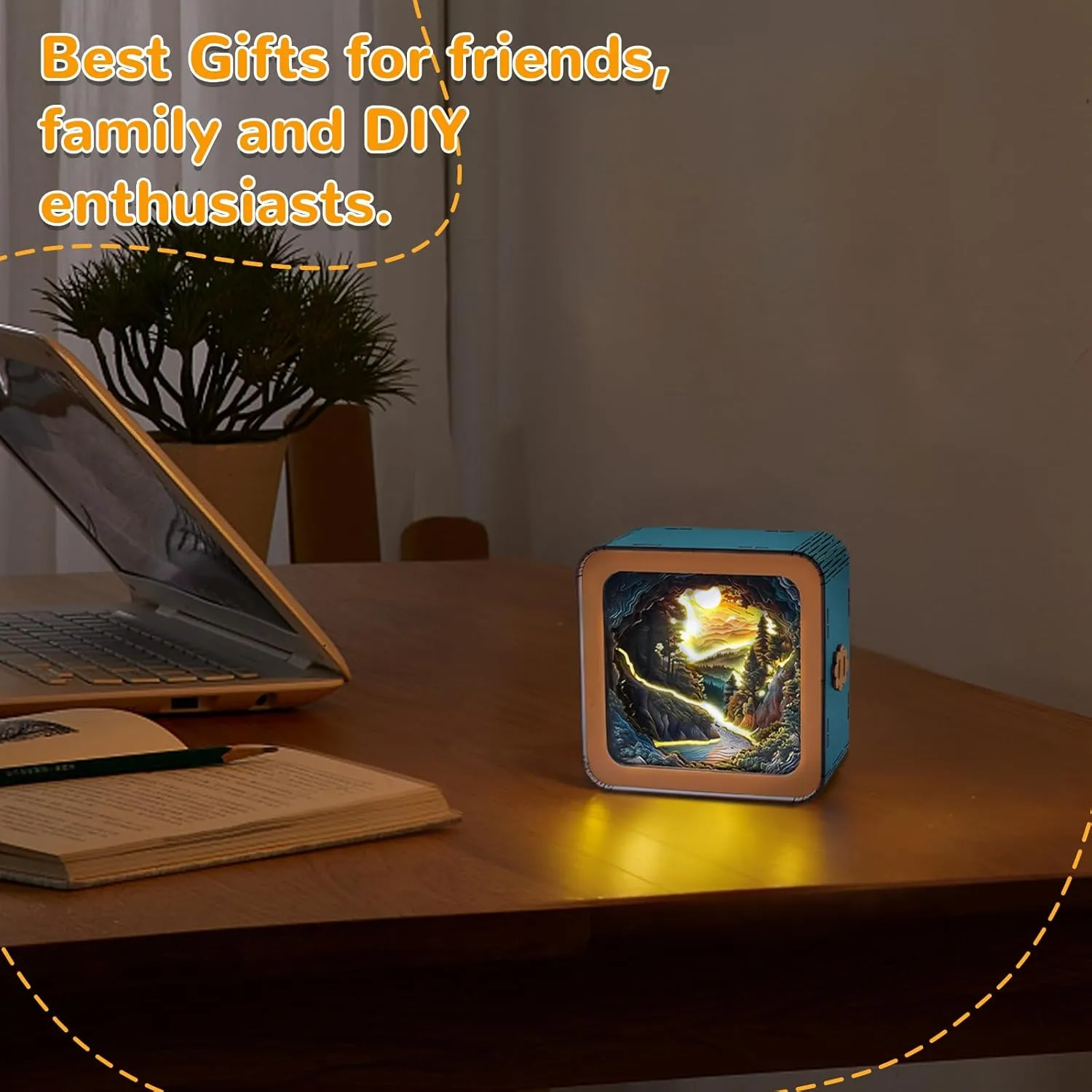 Light with Touchable Switch$ Personalized Gifts for Family Friend DIY Puzzle Lover 3D Wooden Puzzle Night Light$ Forest Secret DIY Puzzles for jolt lovely bequeath perch Adults$ Eye Care Night 