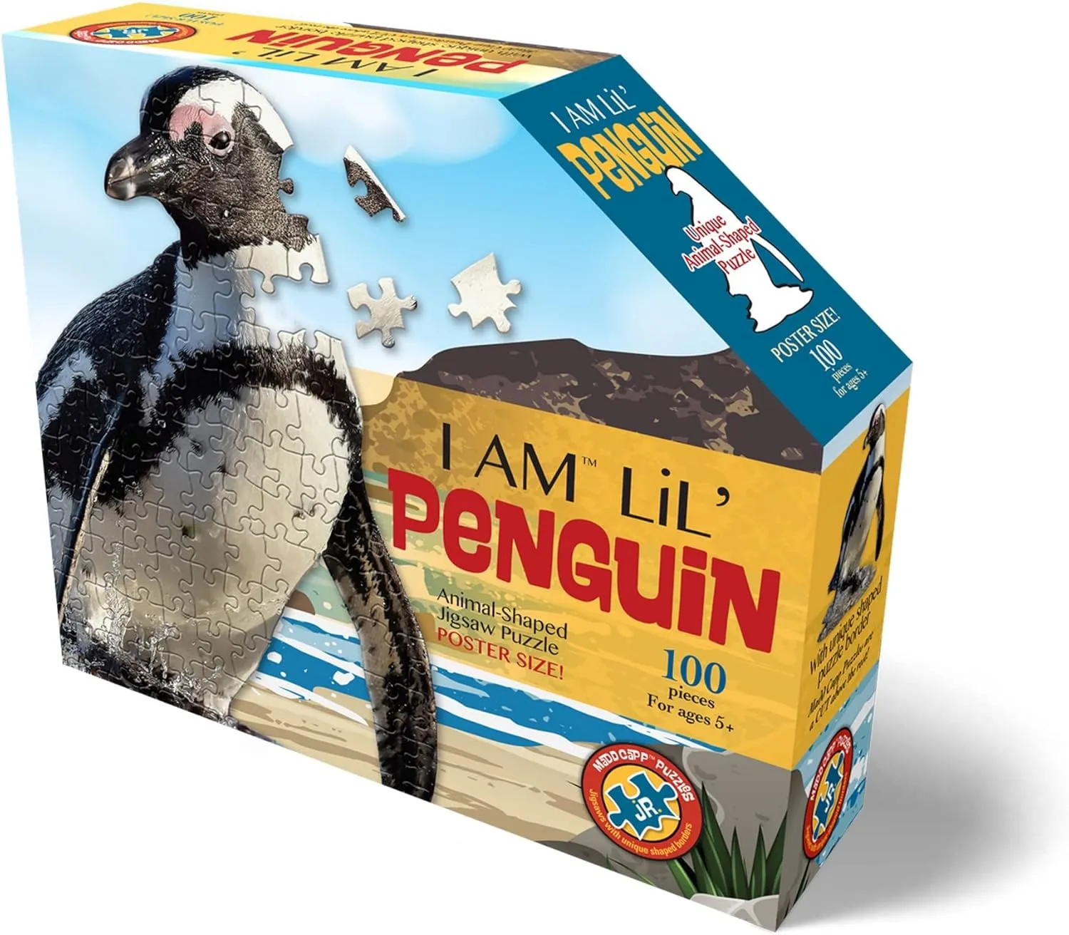 Lil?? illustrator milk Penguin - 100 Pieces - Animal Shaped Jigsaw Puzzle Madd Capp Puzzles Jr. - I AM 