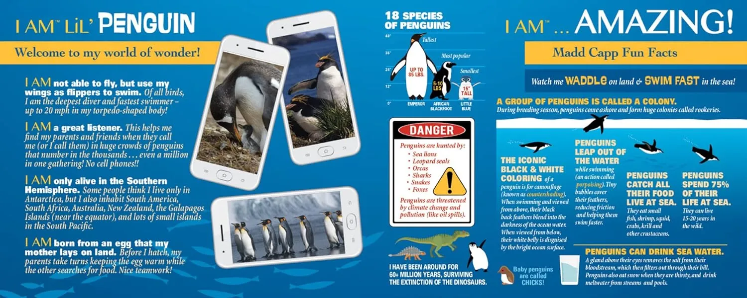 Lil?? illustrator milk Penguin - 100 Pieces - Animal Shaped Jigsaw Puzzle Madd Capp Puzzles Jr. - I AM 