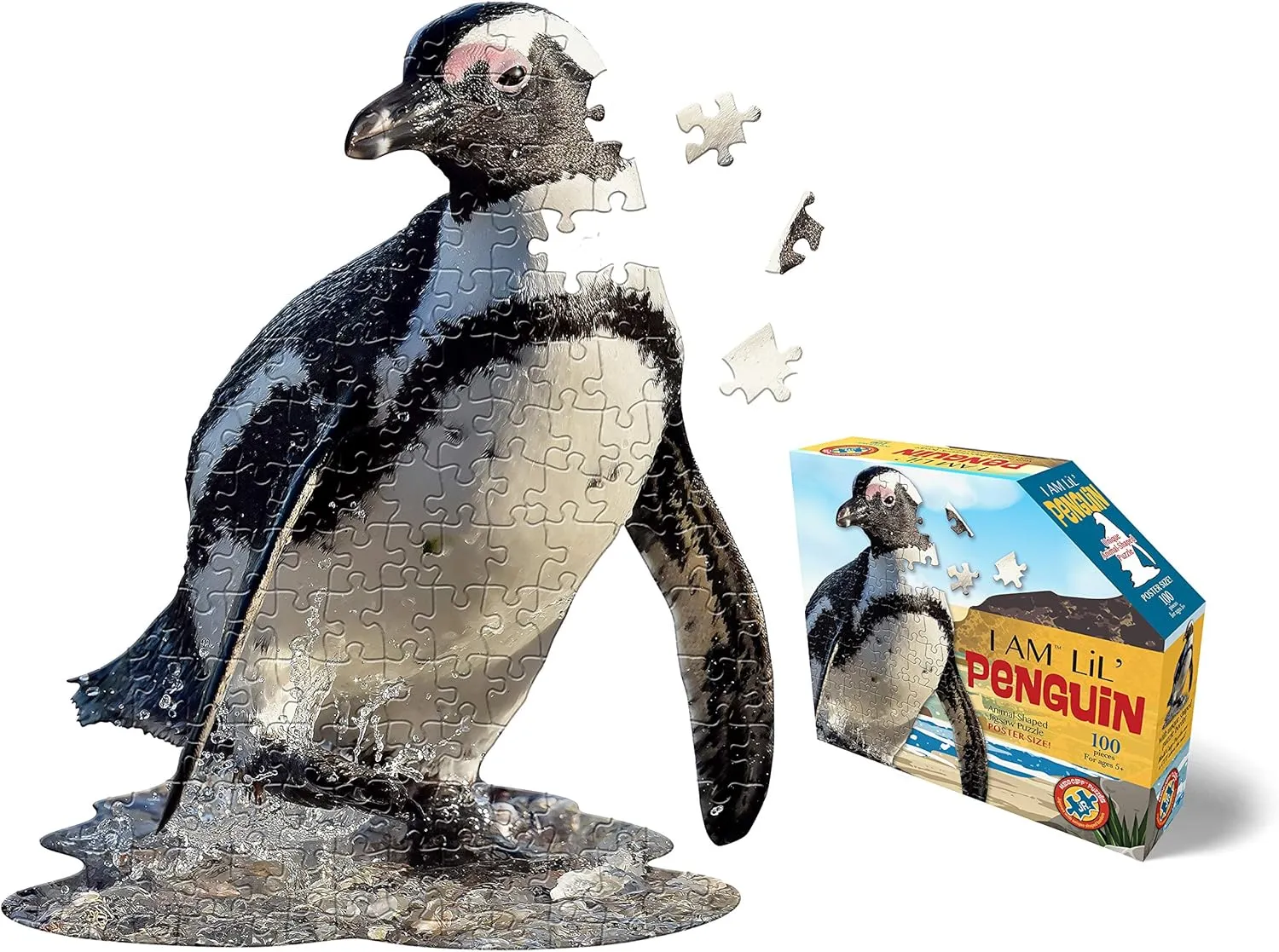 Lil?? illustrator milk Penguin - 100 Pieces - Animal Shaped Jigsaw Puzzle Madd Capp Puzzles Jr. - I AM 