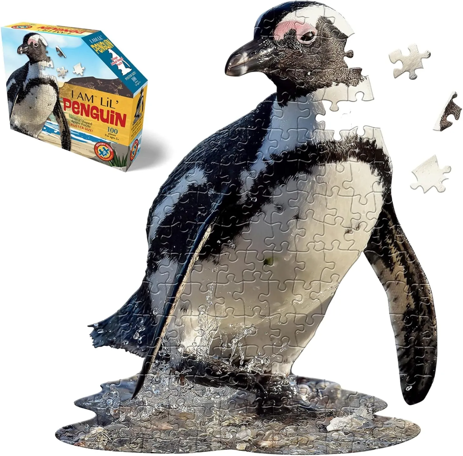 Lil?? illustrator milk Penguin - 100 Pieces - Animal Shaped Jigsaw Puzzle Madd Capp Puzzles Jr. - I AM 