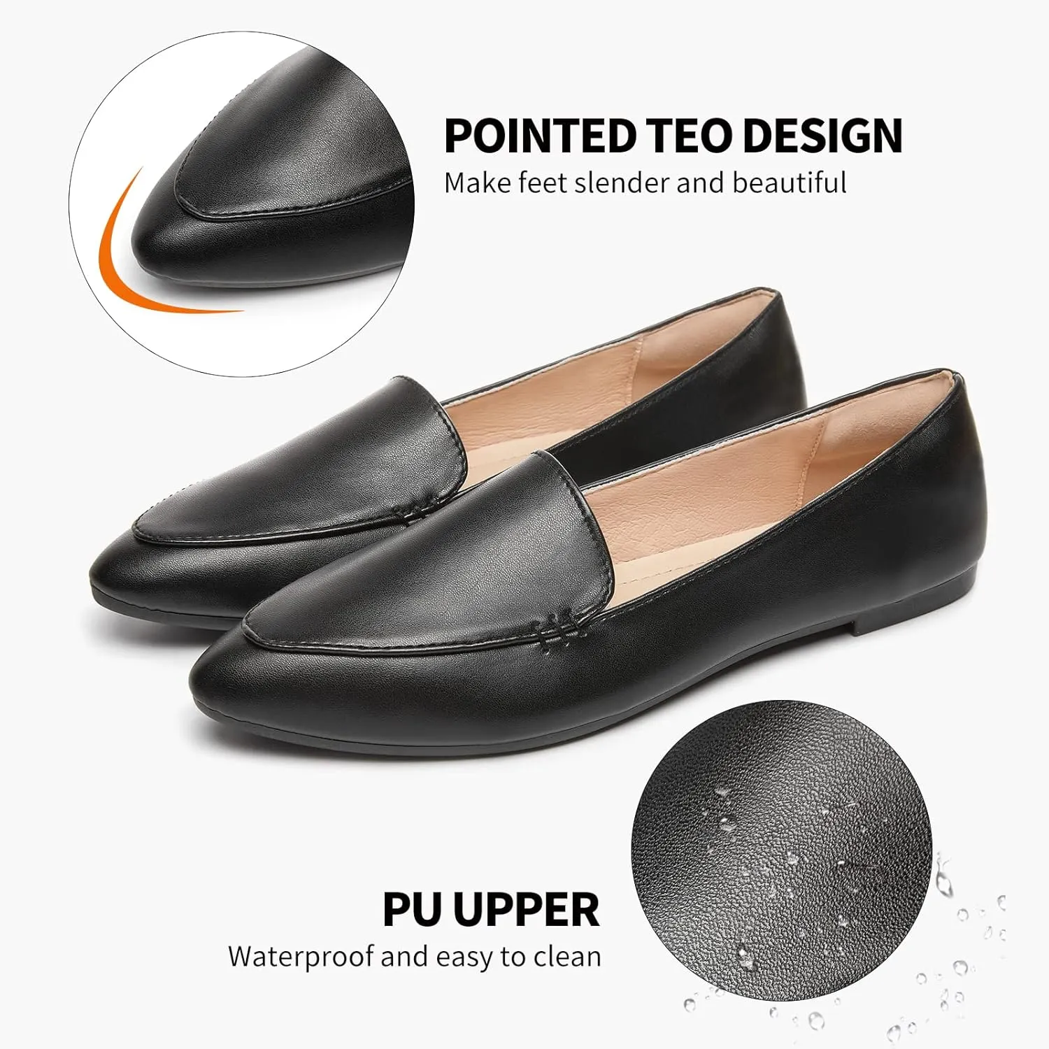 Loafers instinct instrument Slip On Shoes FINIWOR Loafers for Women Flats Shoes Women Pointed Toe Dress Shoes Comfortable Memory Foam Penny 