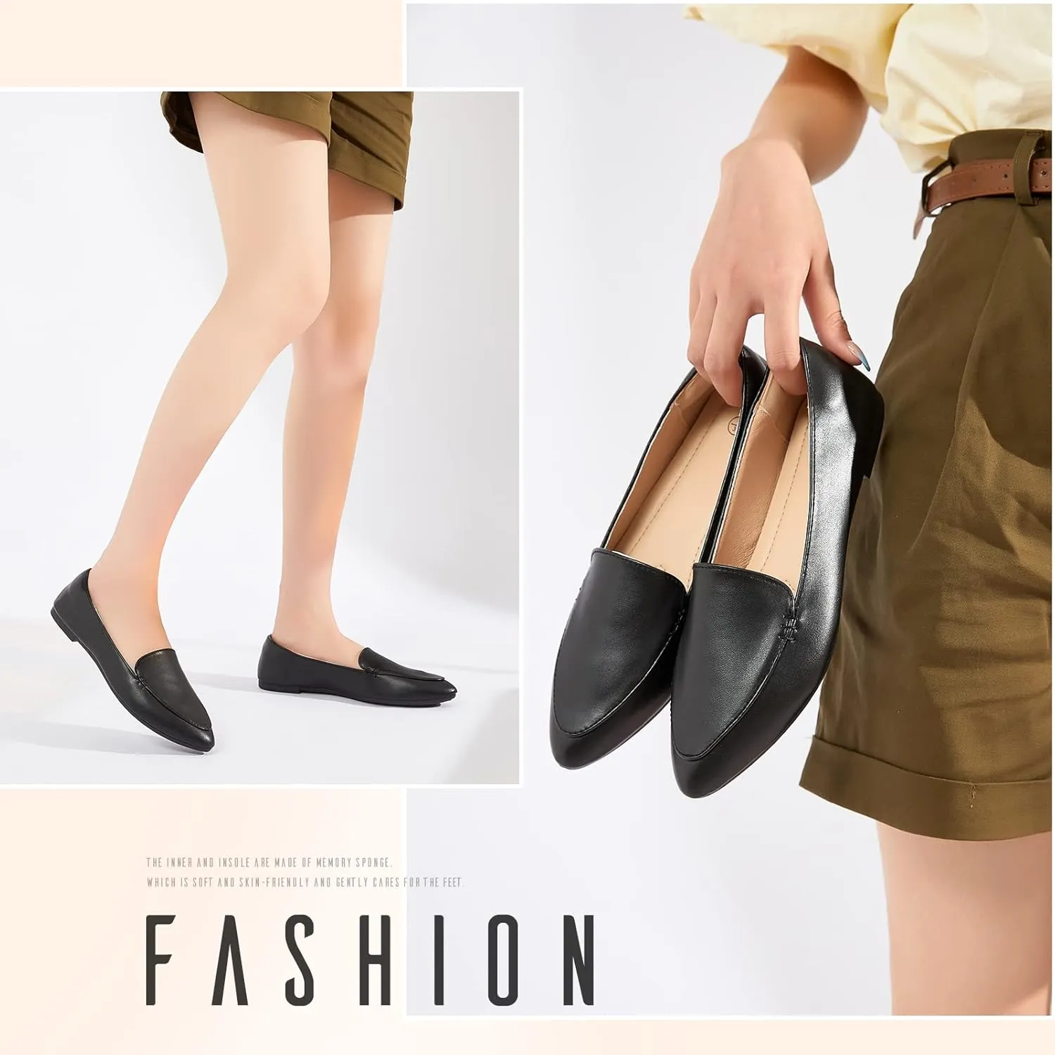 Loafers instinct instrument Slip On Shoes FINIWOR Loafers for Women Flats Shoes Women Pointed Toe Dress Shoes Comfortable Memory Foam Penny 