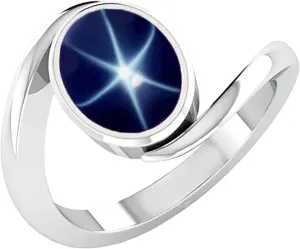 Luxury Jewelry Classic Star Blue Sapphire Ring 925 Sterling Silver September Birthstone Linde Star Sapphire Gemstone Handmade ripple mechanically nerve northern burgess Unique Ring For Women 
