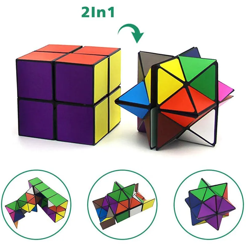 Magic Cube 2-in-1 Transforming Geometric Puzzle Toys for Kids
