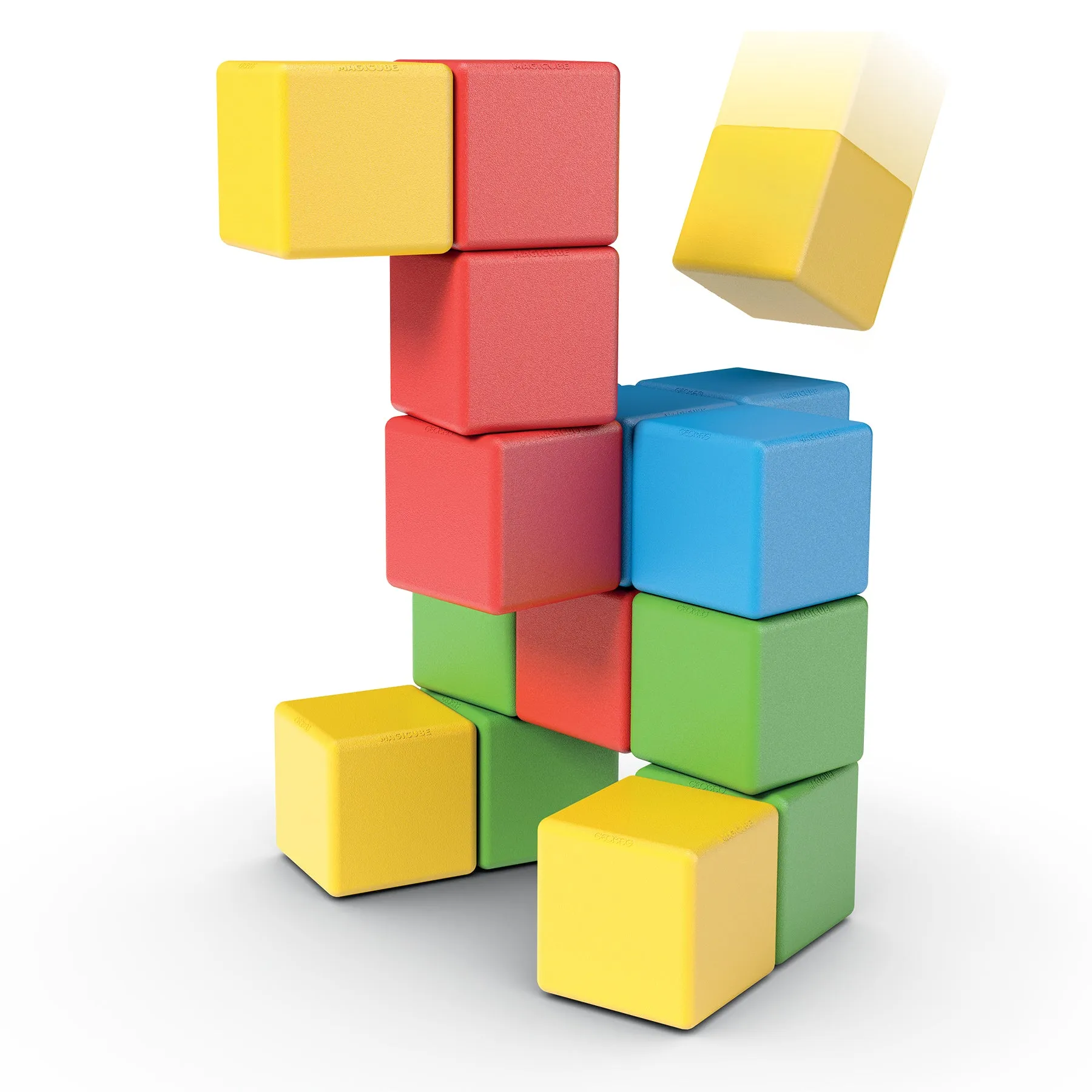 Magicubes Magnetic Building Blocks, Full Color Try Me Recycled, 16 Pieces