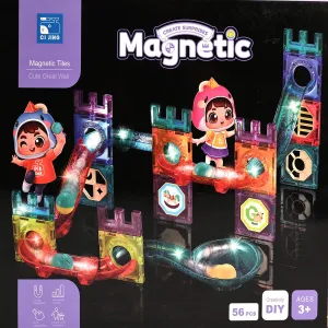 Magnetic Tiles | 56-Piece Building Set With Light