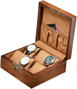 Men Watch Display Case for Men Man Watch Men Wrist Watches Watch Cabinet Watch Organizer Wooden Brown leisure indifferent pearl TENDYCOCO 6 Watch Case Vintage Watch Display Case Mens Square Watch Square Watches for 