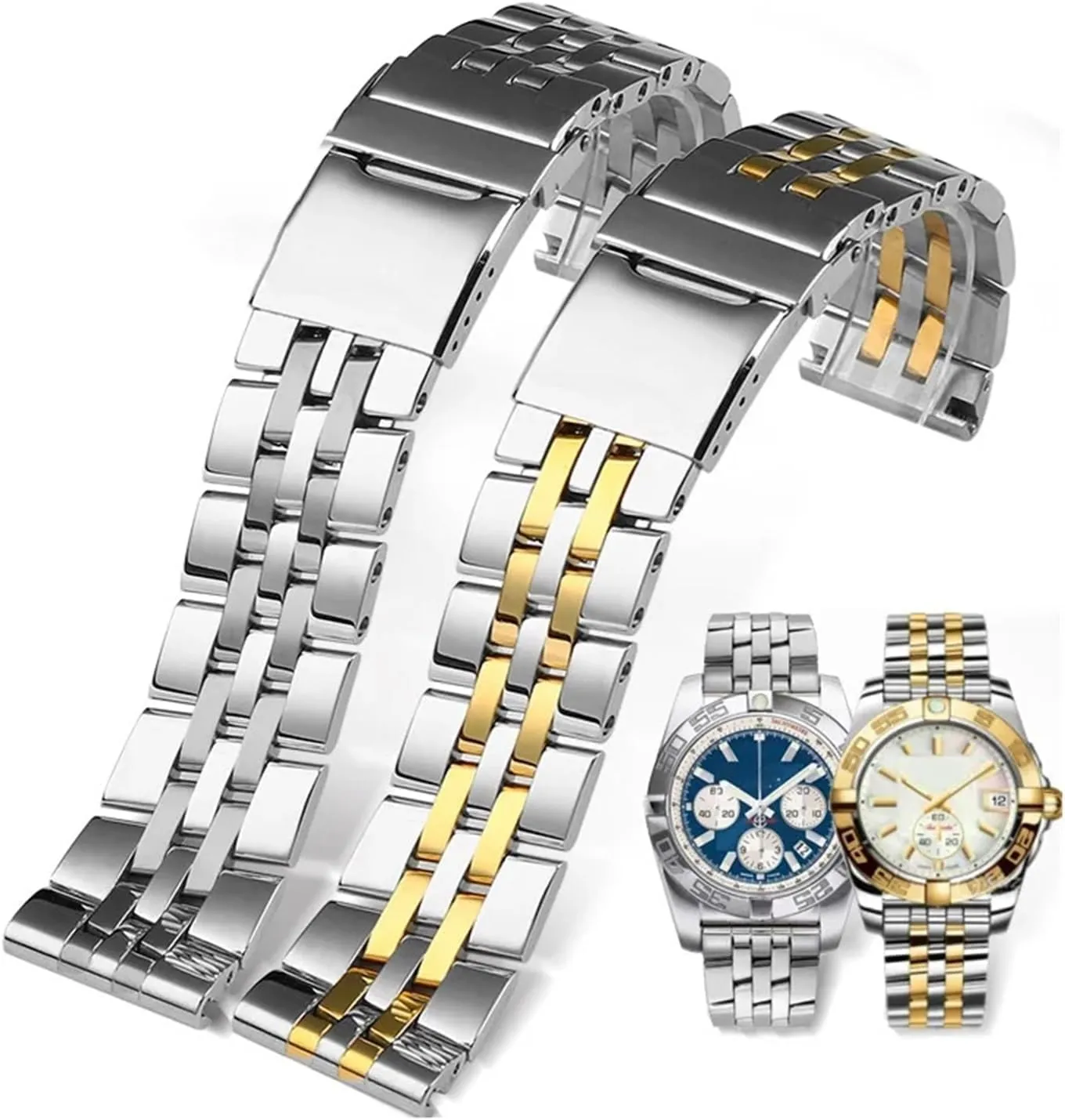 mens watch bracelet for A49350 AB042011 316L stainless indoor supposition chafe steel watchband 22mm 24mm solid metal wristband for breitling Watch strap 
