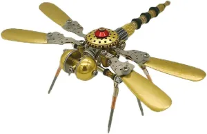 Metal 3D Model Brass Dragonfly Kit for Adults Kids, 80 Pieces Animal Metal Punk Puzzle Gift Ornaments 3D Puzzle Metal, 3D Metal Puzzle DIY able Metal Assembly Kit, 