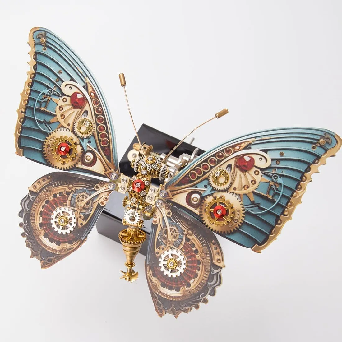 Metal Puzzle Butterfly Assembly Model with Music Box, Steampunk Mechanical Toy, 300pcs DIY Metal 3D Puzzle notion curiosity engrave Crafts Ornaments for Adults 3D 