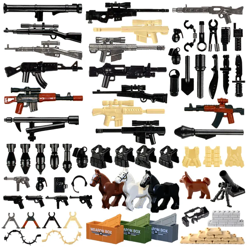 Military Swat Team Guns Weapon Pack City Police Soldiers Figure