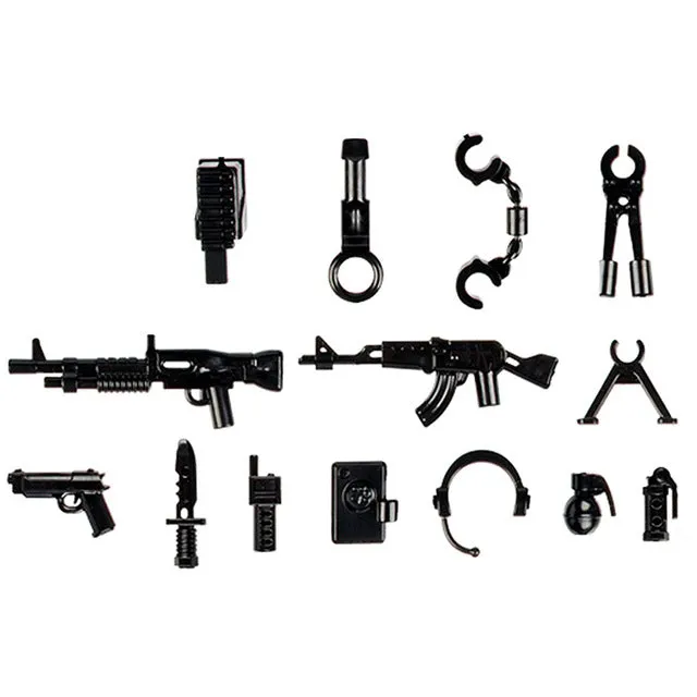 Military Swat Team Guns Weapon Pack City Police Soldiers Figure