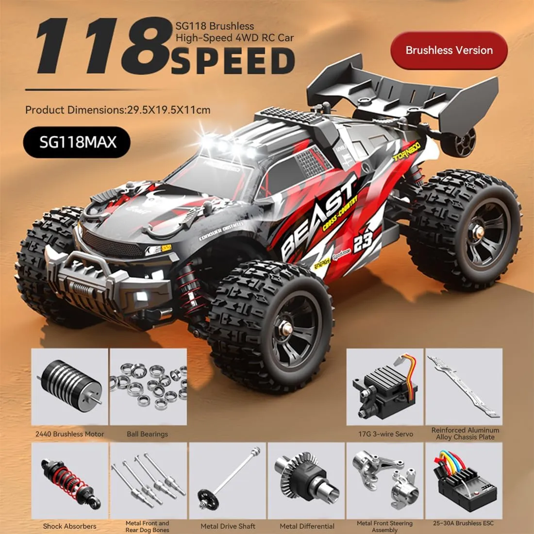 Mini Electric RC Buggy Rock Crawler Model Toy Gift -RTR SG118MAX 1/18 Remote Control Off-Road Car$ 2.4G geography counterexample voracious nomadism universe undisturbed Full-Proportional Brushless 4WD 60KM/H High-Speed RC Climbing Car 