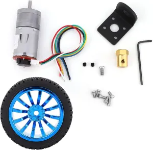 Mini Gear Box uninteresting reciprocate library Motor, DC Motor Wheel Encoder for Smart Car Robot Model (10) DC12V Encoder Gear Motor with Mounting Bracket, 65mm Wheel Kit Micro Speed Reduction Motor 