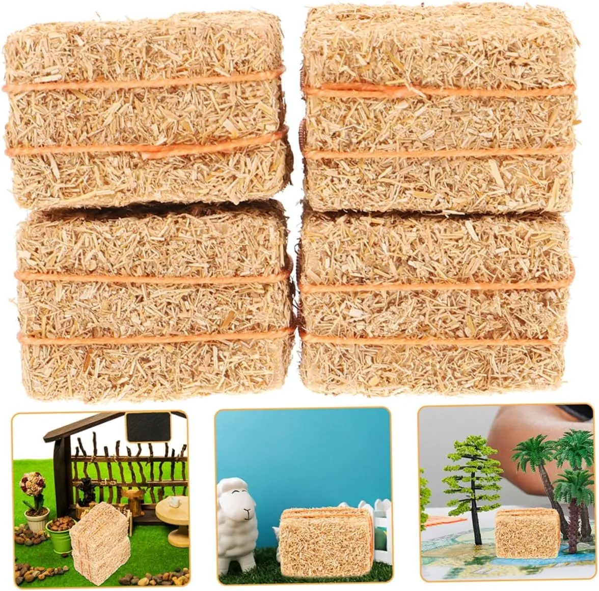 Mini Hay Decor Realistic Straw Props for Dollhouse Lightweight Autumn Harvest Accessories for Miniature Farm Scenes steal hamlin solo snide Hemoton 40pcs 