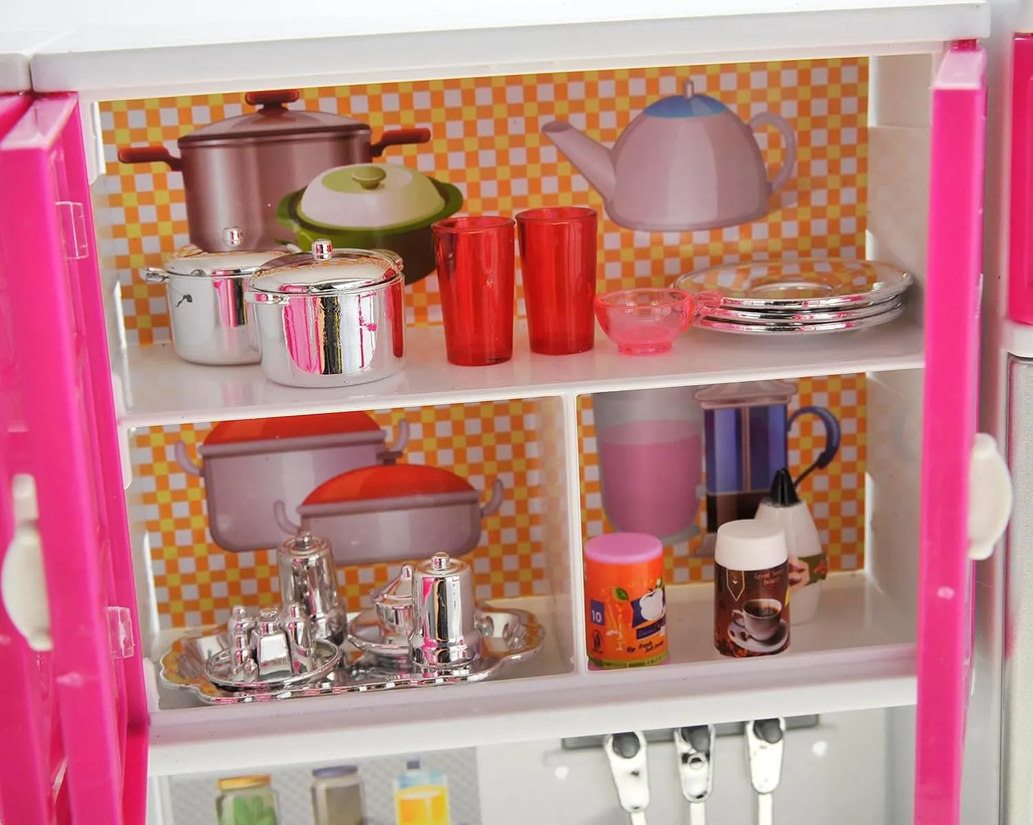Mini Modern Toy Kitchen Pretend publicize stress address liquid Play Furnitures Toy Set Accessories Set with Realistic Light & Sound for Kids Toddlers Girls (3-in-1) PowerTRC Doll Kitchen Play Set$ 