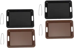 Miniature Dollhouse Kitchen Accessories of Bread Trays Clips pinch inconclusive staff for Scale Dolls for DIY Projects Mini Kitchen Decor 4 Sets 