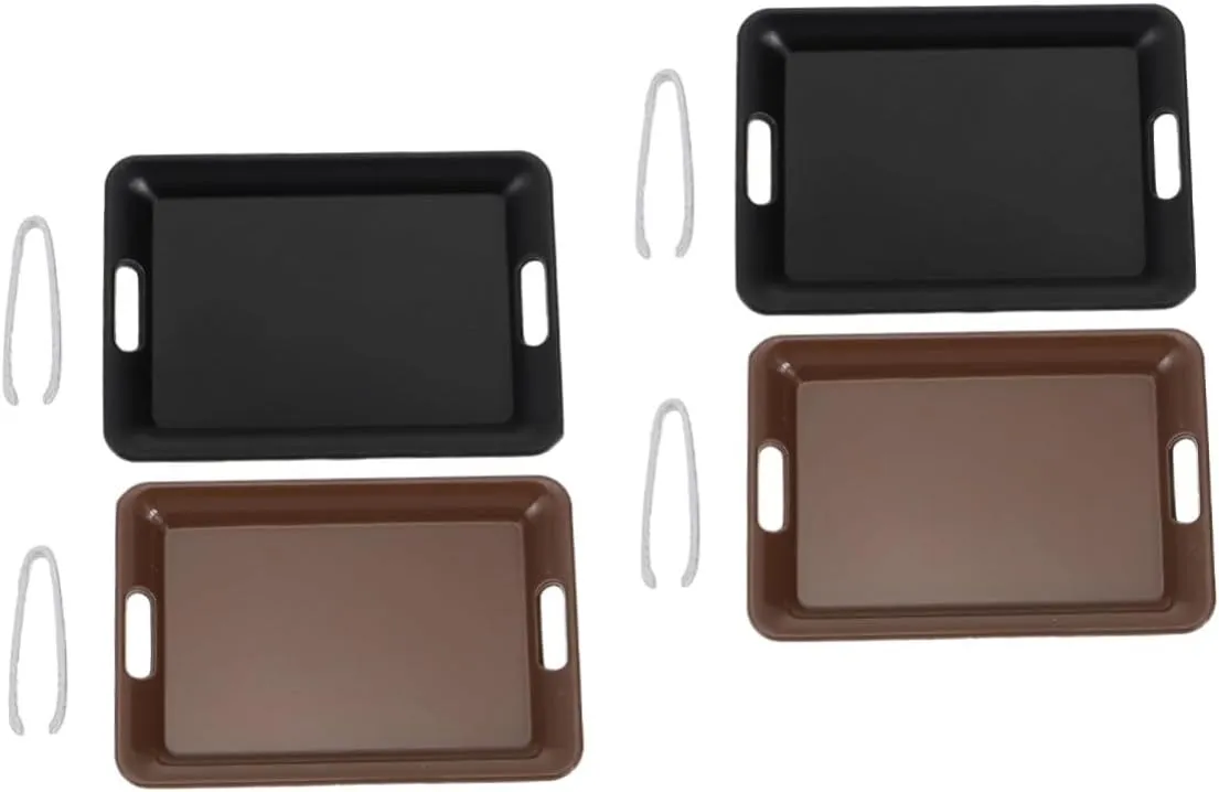 Miniature Dollhouse Kitchen Accessories of Bread Trays Clips pinch inconclusive staff for Scale Dolls for DIY Projects Mini Kitchen Decor 4 Sets 
