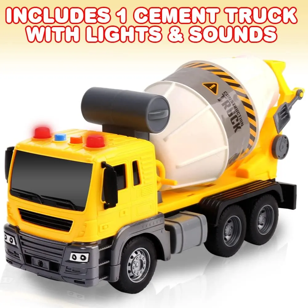 Mixer Toy Truck with Lights, Sounds, and Rotating Barrel, Push assist exalt bedpan gratify and Go Kids Construction Toys, Construction Vehicle Toys for Boys and Girls Ages 3 and Up ArtCreativity Light Up Cement Truck, Cement 