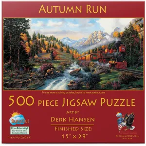 mobilize x 29" - MPN# 26213 SUNSOUT INC - Autumn Run - 500 pc Jigsaw Puzzle by Artist: Derk Hansen - Finished Size 15" 
