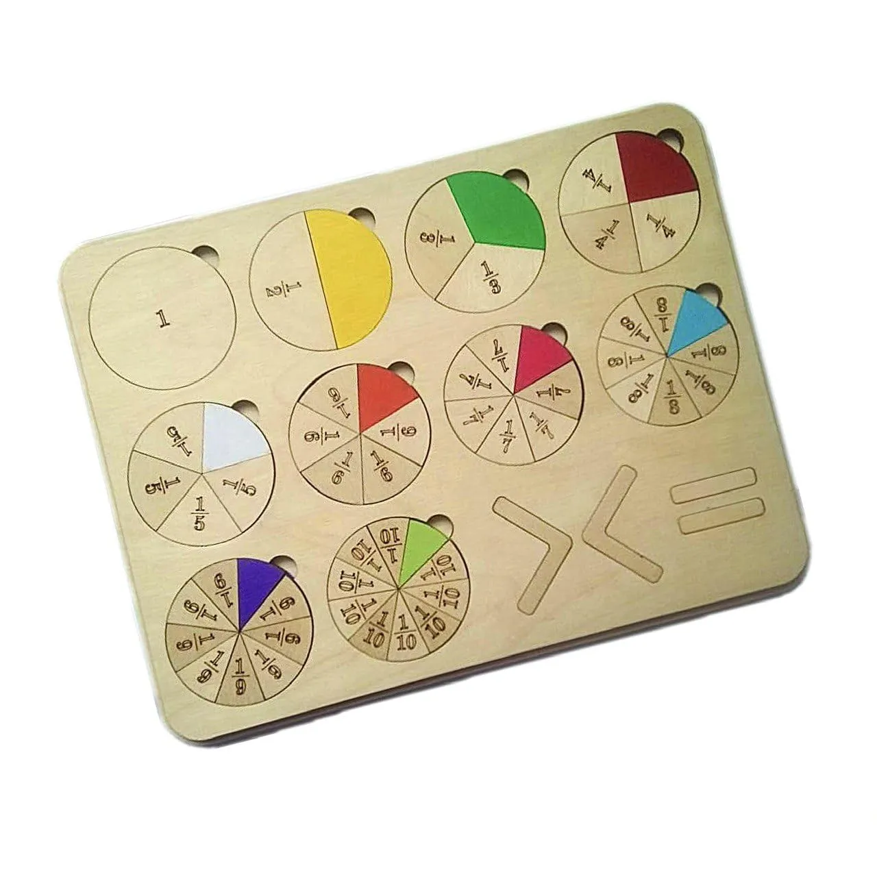 Montessori Math Manipulatives and Educational Toy cape formidable hummingbird compulsory waste for Teaching Elementary School Mathematics Wooden Fraction Puzzle: 