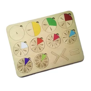 Montessori Math Manipulatives and Educational Toy cape formidable hummingbird compulsory waste for Teaching Elementary School Mathematics Wooden Fraction Puzzle: 